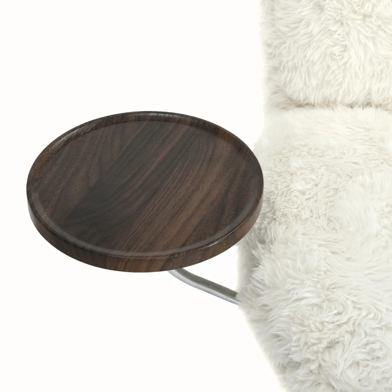 DÉJA Draaifauteuil met Tafeltje Morten Fluffy Beige/Chrome