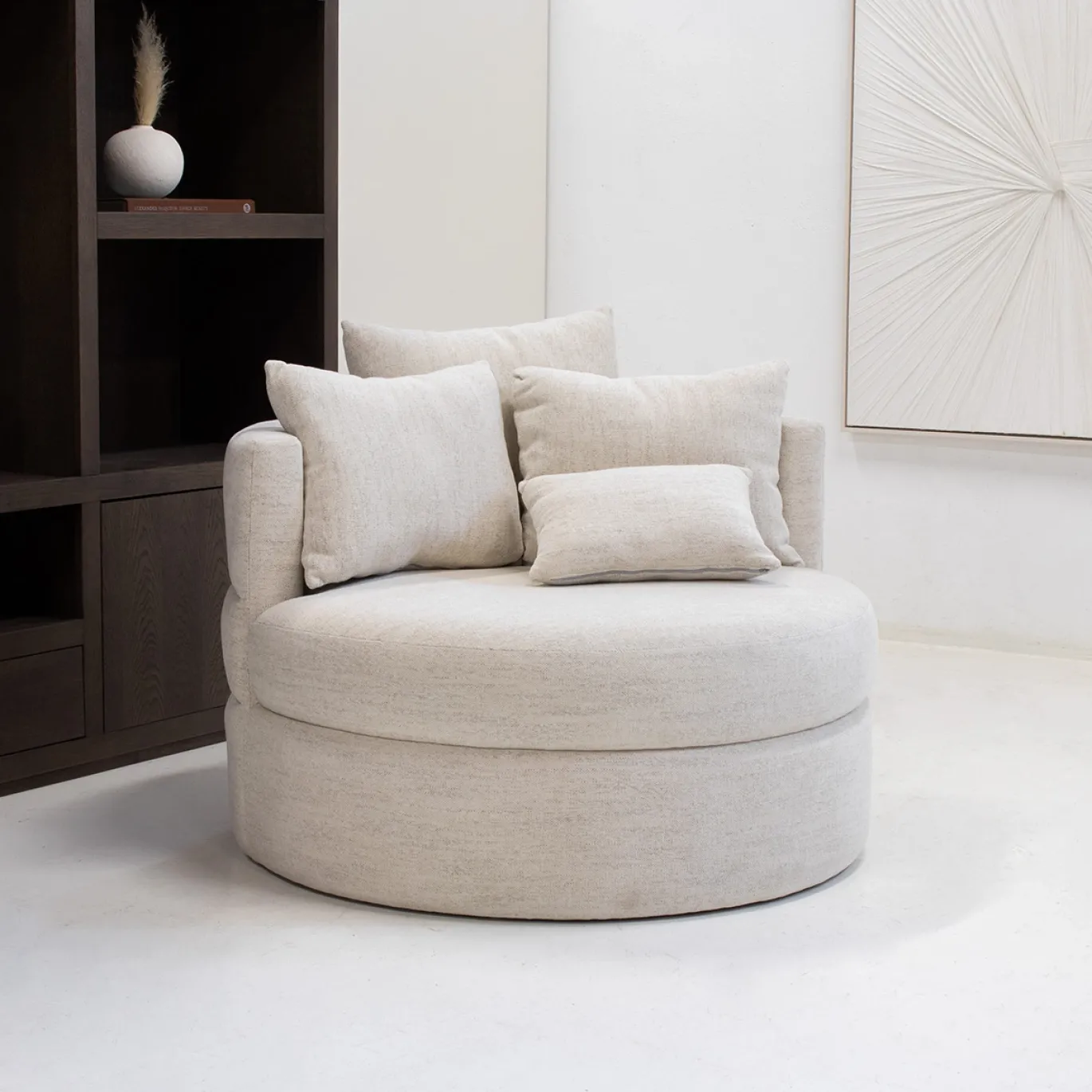 DÉJA Draaifauteuil Miles Beige Rond