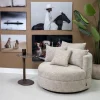DÉJA Draaifauteuil Miles Taupe Chenille Rond