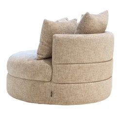 DÉJA Draaifauteuil Miles Taupe Chenille Rond