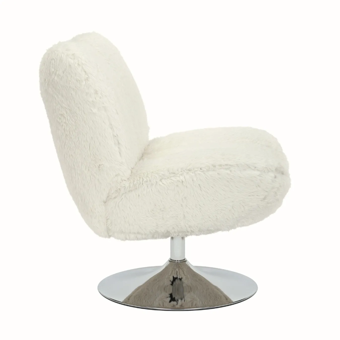 DÉJA Draaifauteuil Morten Fluffy Beige/Chrome