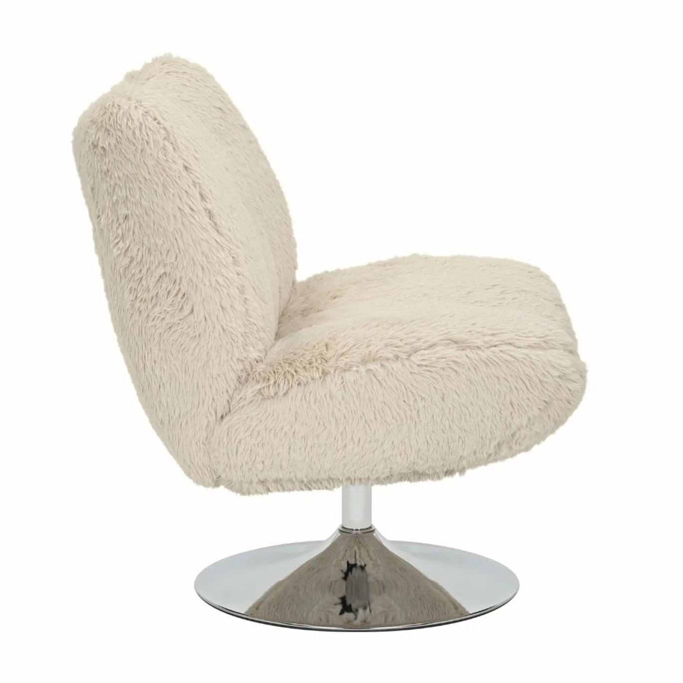 DÉJA Draaifauteuil Morten Fluffy Taupe/Chrome