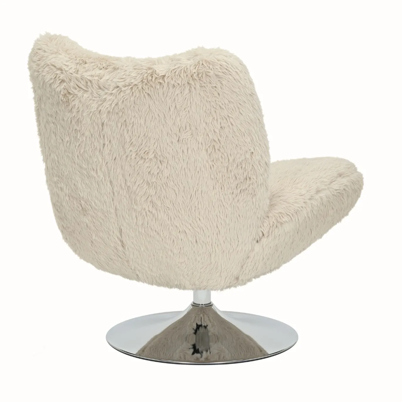 DÉJA Draaifauteuil Morten Fluffy Taupe/Chrome