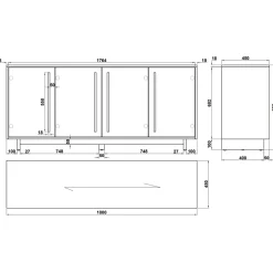 DÉJA Dressoir Samano Bruin Eiken 180cm