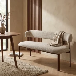 DÉJA Eetkamerbank Alamo Beige/Walnoot 160cm