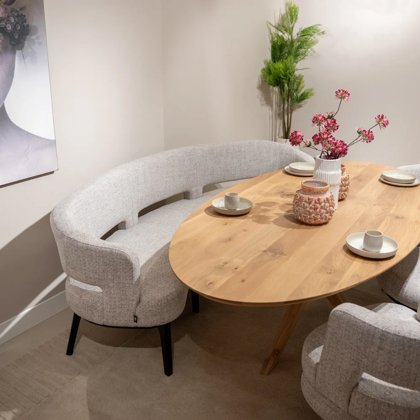 DÉJA Eetkamerbank Alkmaar Ovaal Bisque Oasis 240cm