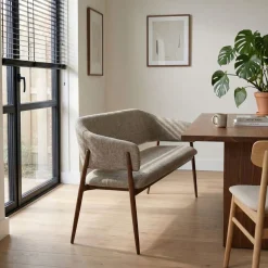 DÉJA Eetkamerbank Dénia Taupe/Walnoot 180cm