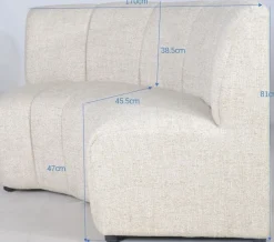 DÉJA Eetkamerbank Filo Rond Beige
