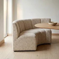 DÉJA Eetkamerbank Kent Rond Beige Chenille