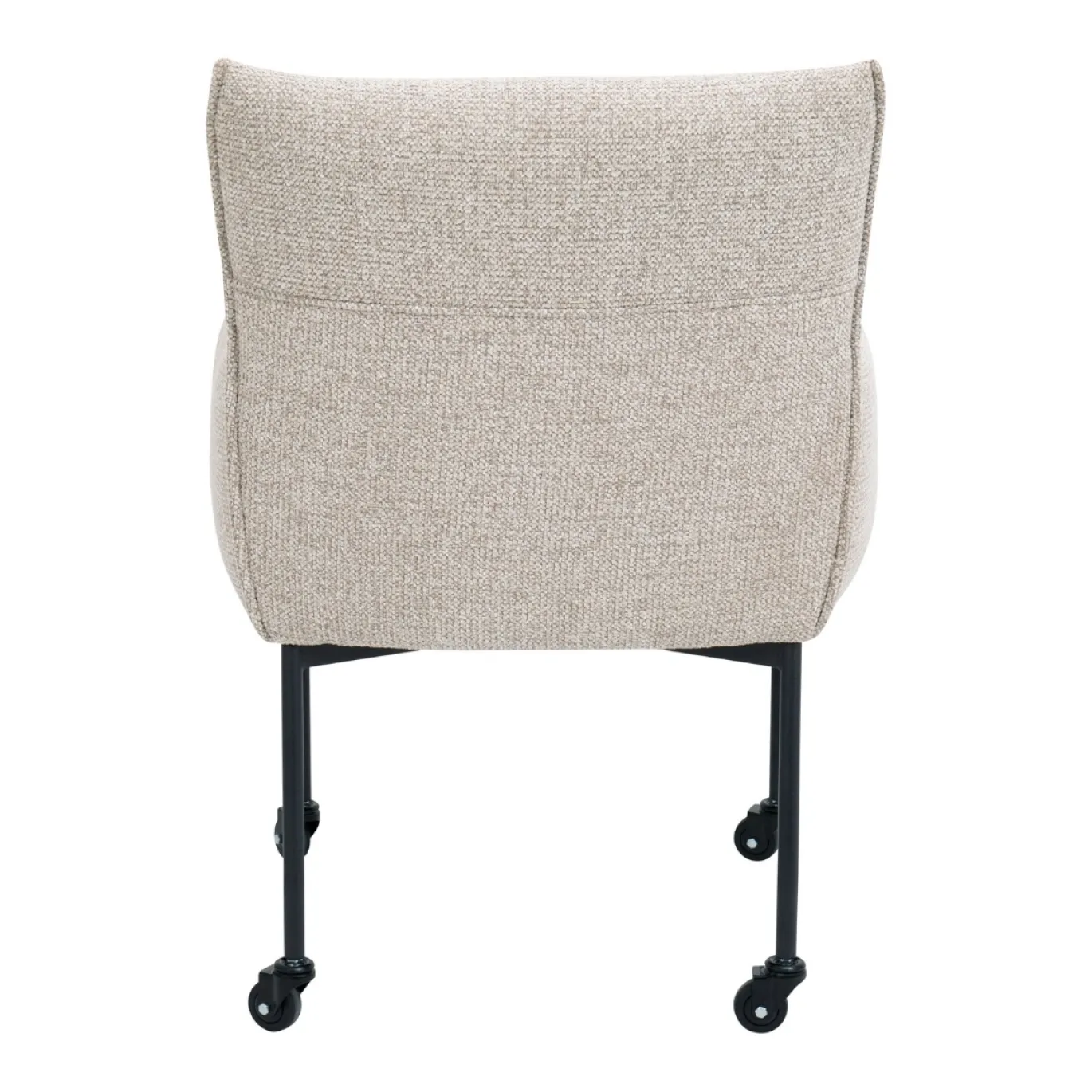 DÉJA Eetkamerstoel Arboga Taupe/Zwart met Wielen
