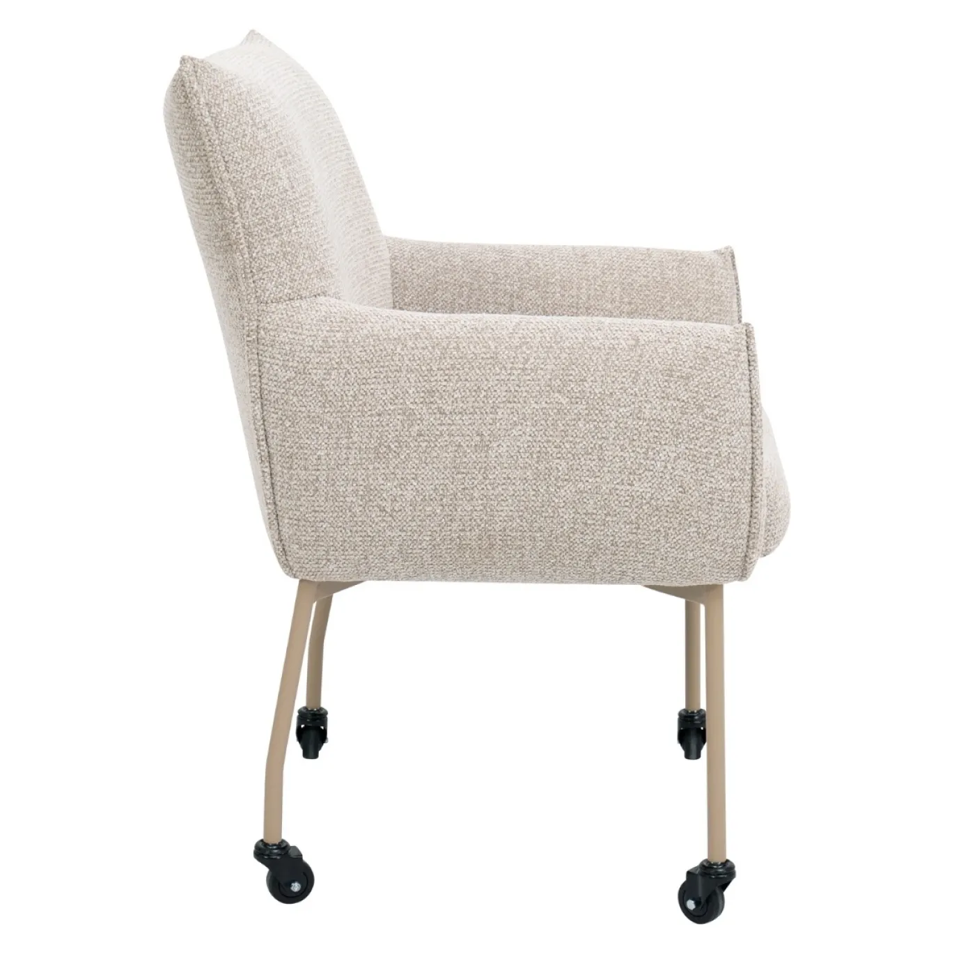 DÉJA Eetkamerstoel Arboga Taupe/Beige met Wielen