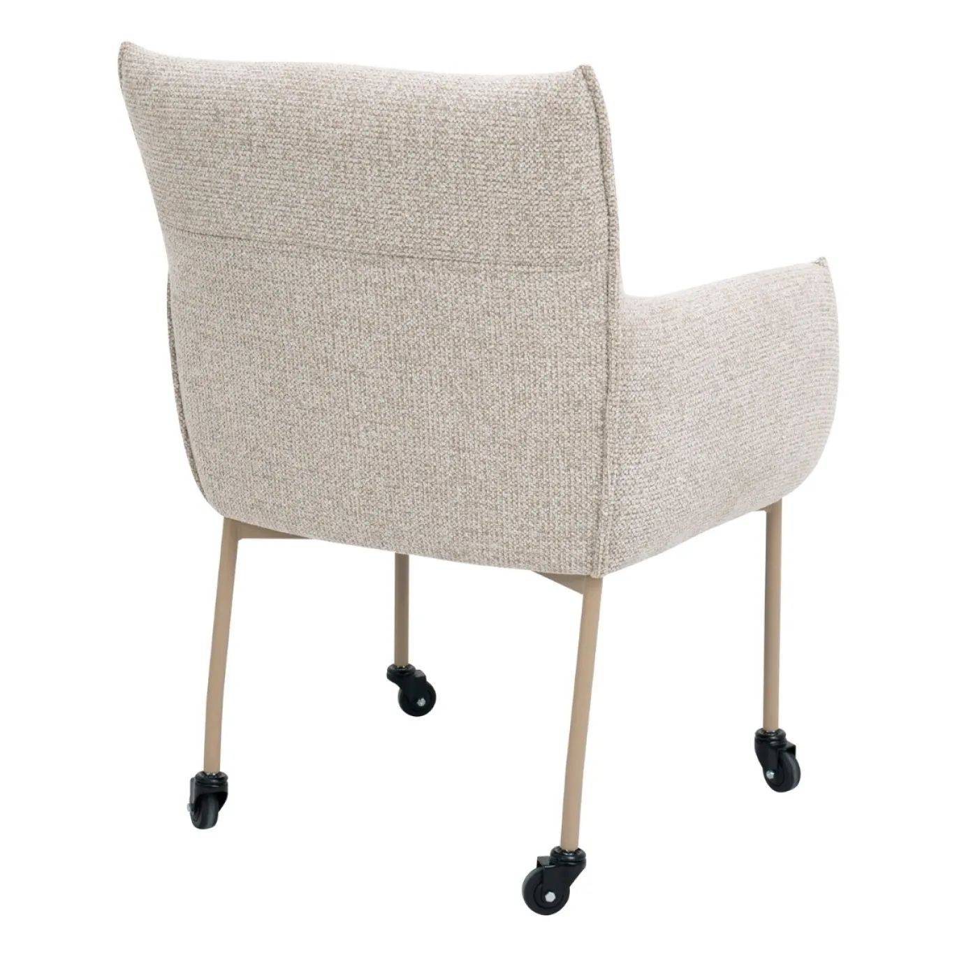 DÉJA Eetkamerstoel Arboga Taupe/Beige met Wielen