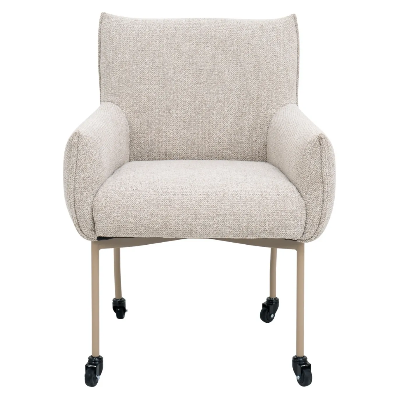 DÉJA Eetkamerstoel Arboga Taupe/Beige met Wielen