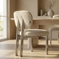 DÉJA Eetkamerstoel Bjerka Beige/Chrome