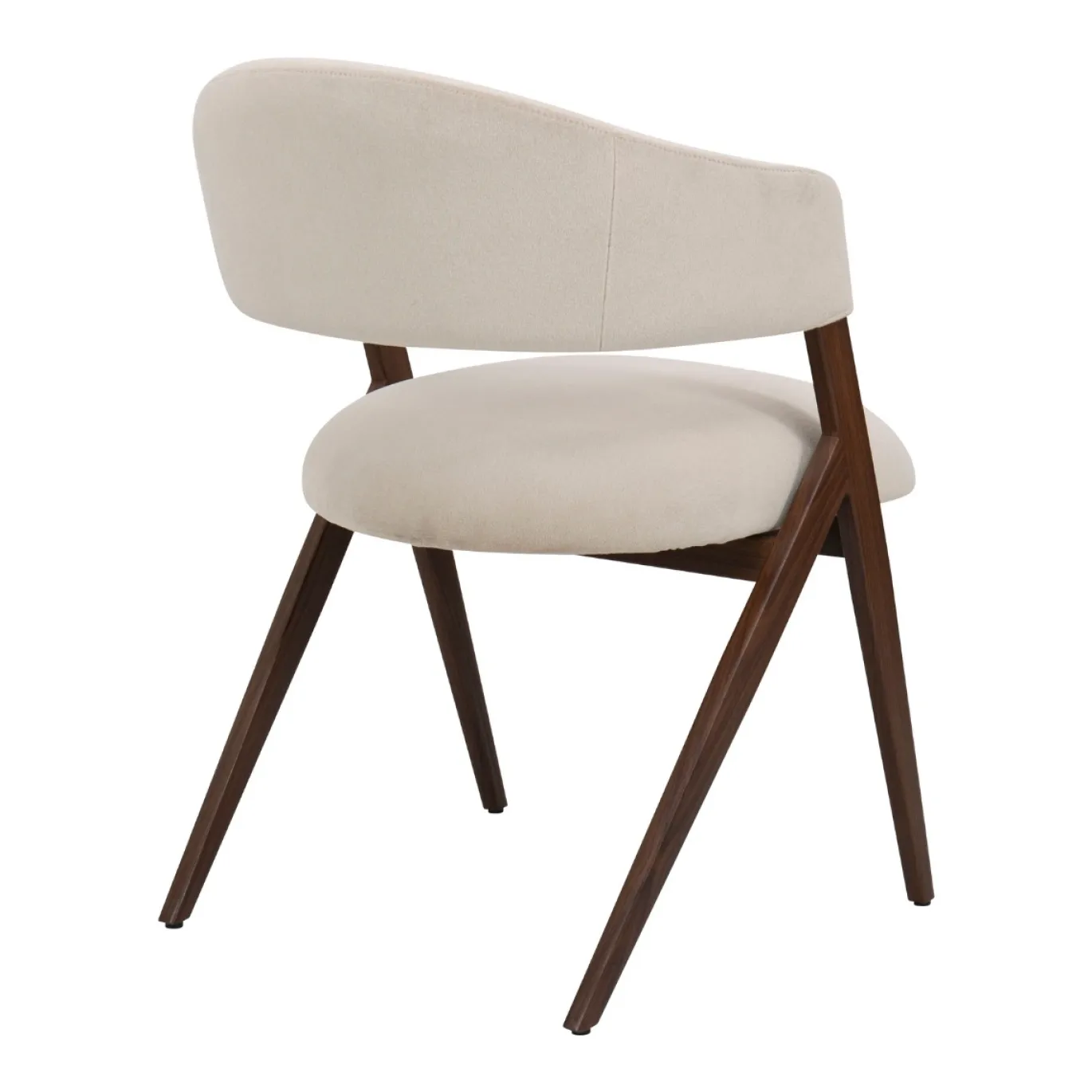 DÉJA Eetkamerstoel Cato Beige/Walnoot Faux Fur