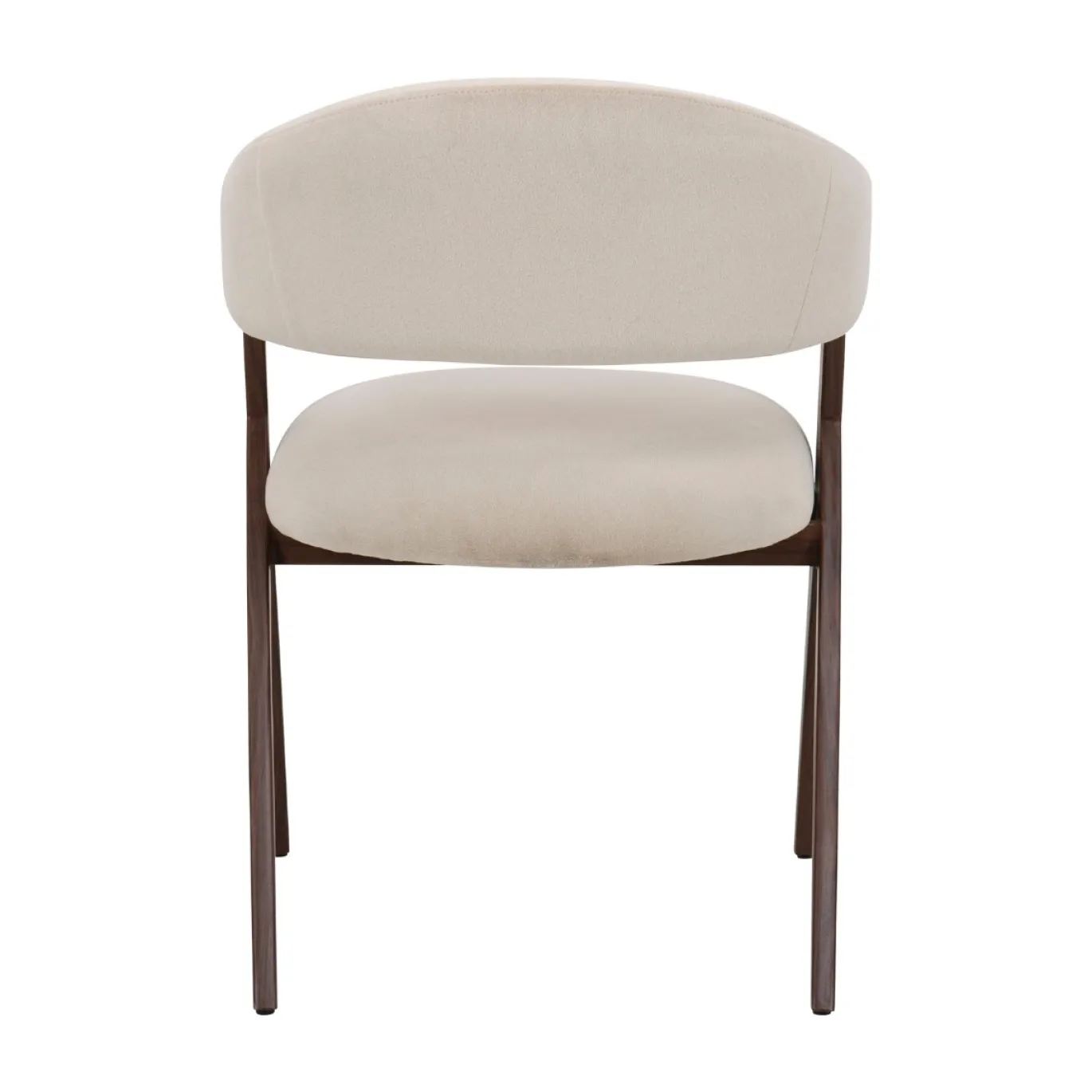 DÉJA Eetkamerstoel Cato Beige/Walnoot Faux Fur