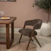 DÉJA Eetkamerstoel Cato Donkerbruin/Walnoot Faux Fur