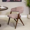 DÉJA Eetkamerstoel Cato Oud Roze/Walnoot Faux Fur