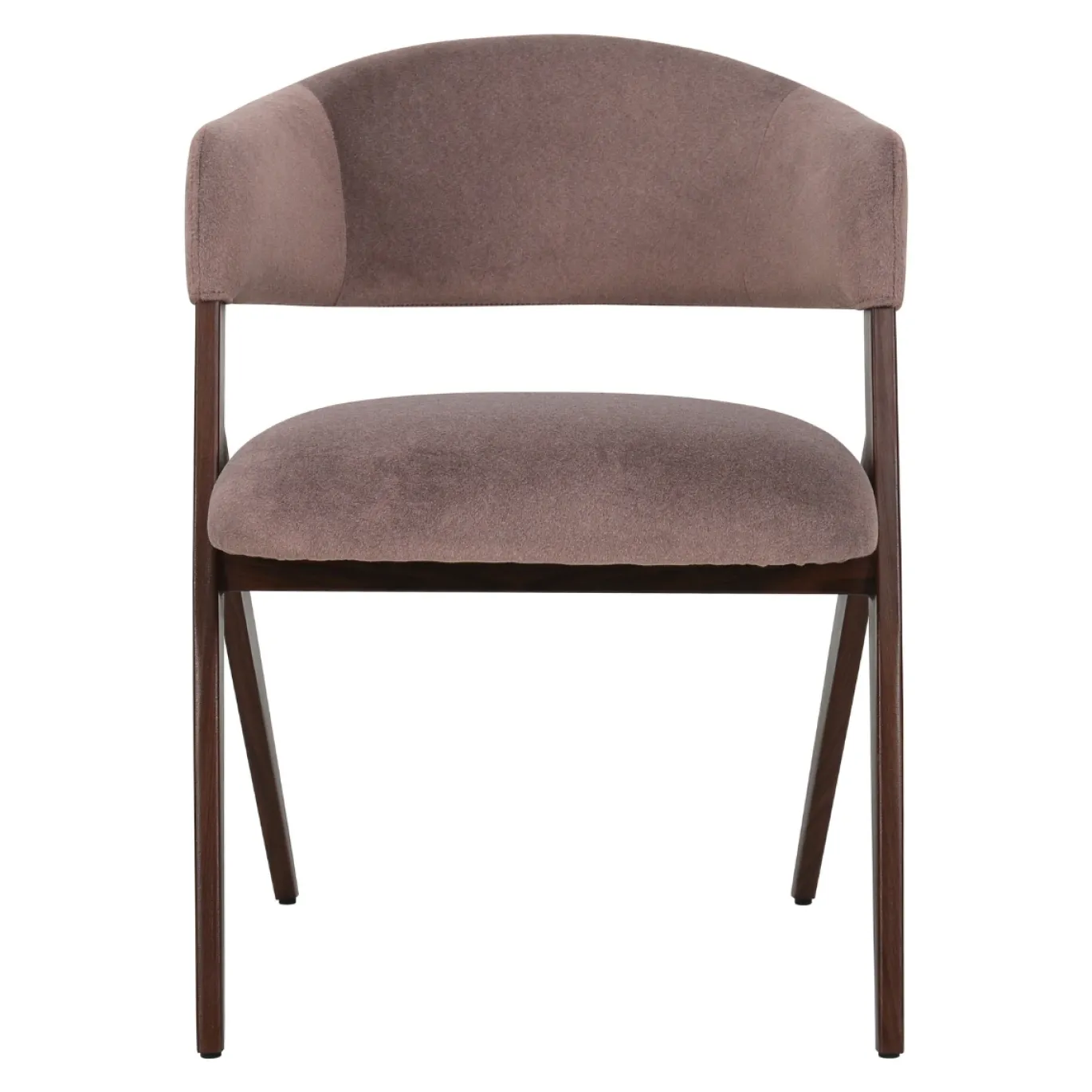 DÉJA Eetkamerstoel Cato Oud Roze/Walnoot Faux Fur