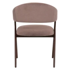 DÉJA Eetkamerstoel Cato Oud Roze/Walnoot Faux Fur
