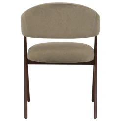 DÉJA Eetkamerstoel Cato Taupe/Walnoot Faux Fur