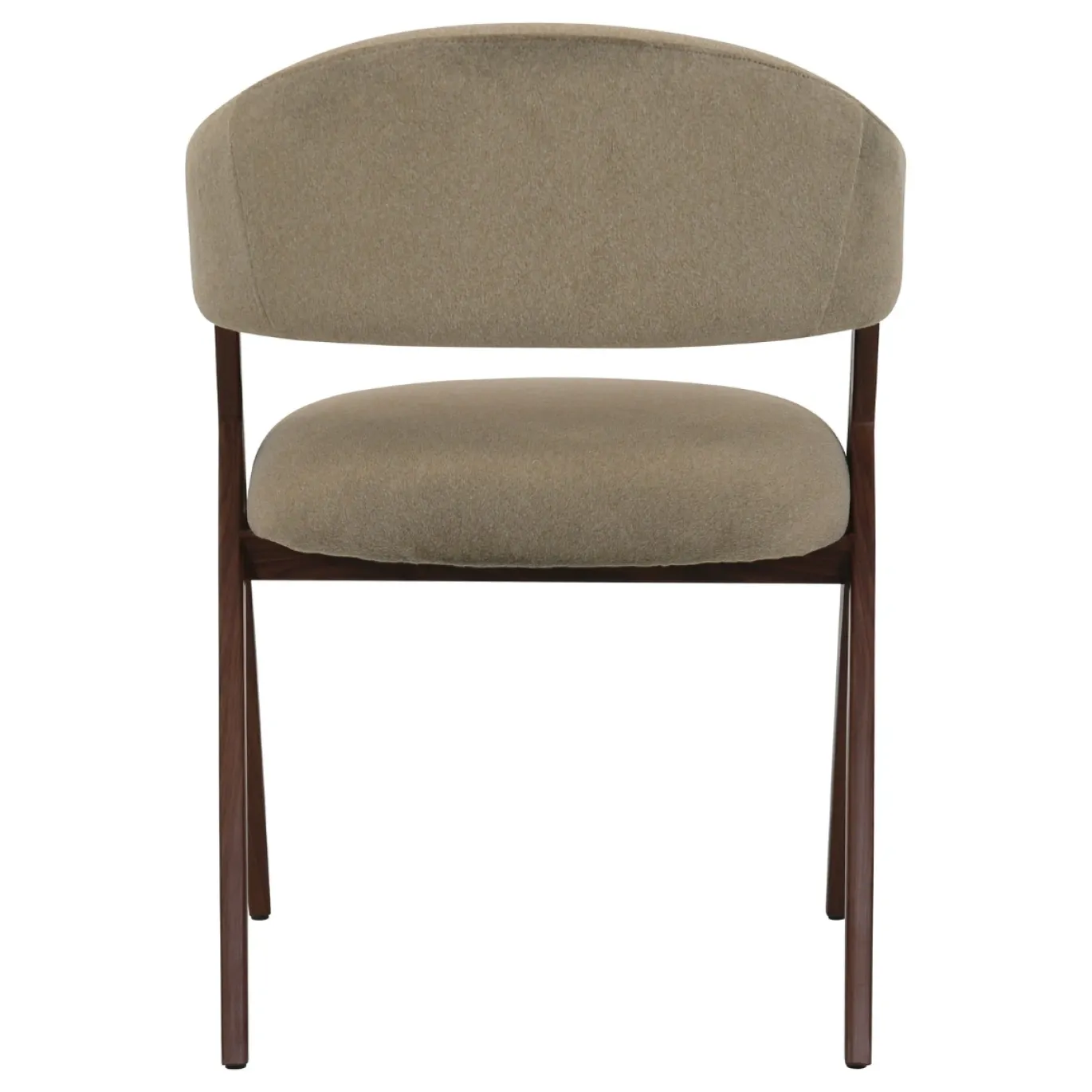 DÉJA Eetkamerstoel Cato Taupe/Walnoot Faux Fur