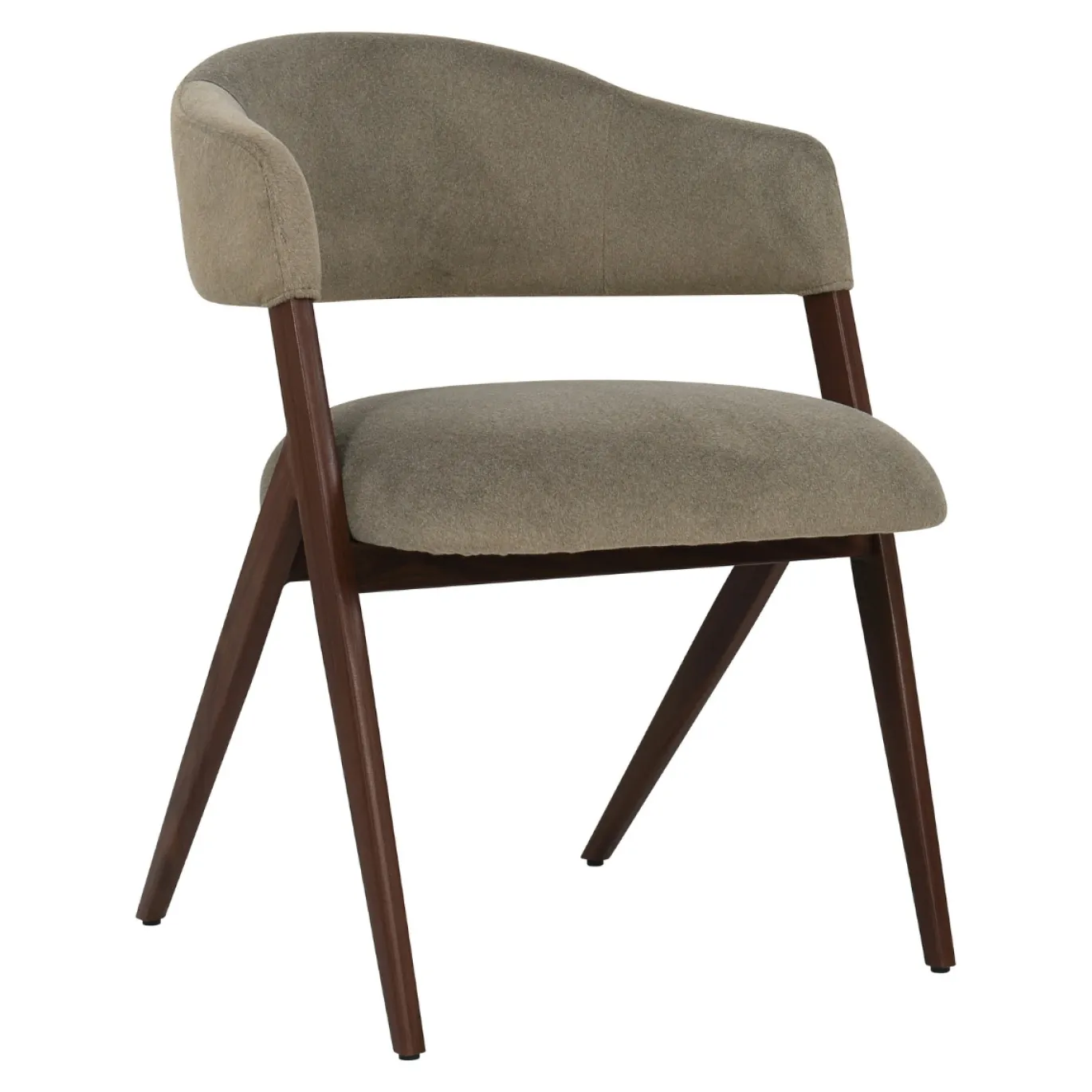 DÉJA Eetkamerstoel Cato Taupe/Walnoot Faux Fur