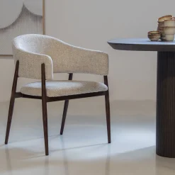 DÉJA Eetkamerstoel Dénia Beige/Walnoot