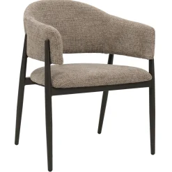 DÉJA Eetkamerstoel Dénia Chenille Taupe/Brons