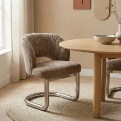 DÉJA Eetkamerstoel Dovre Taupe/Chrome