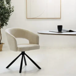 DÉJA Eetkamerstoel Elle Beige Draaibaar