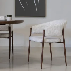 DÉJA Eetkamerstoel Elvia Beige/Walnoot