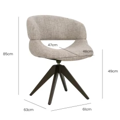 DÉJA Eetkamerstoel Foss Beige/Anodic Brown Draaibaar