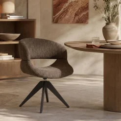 DÉJA Eetkamerstoel Foss Taupe/Anodic Brown Draaibaar
