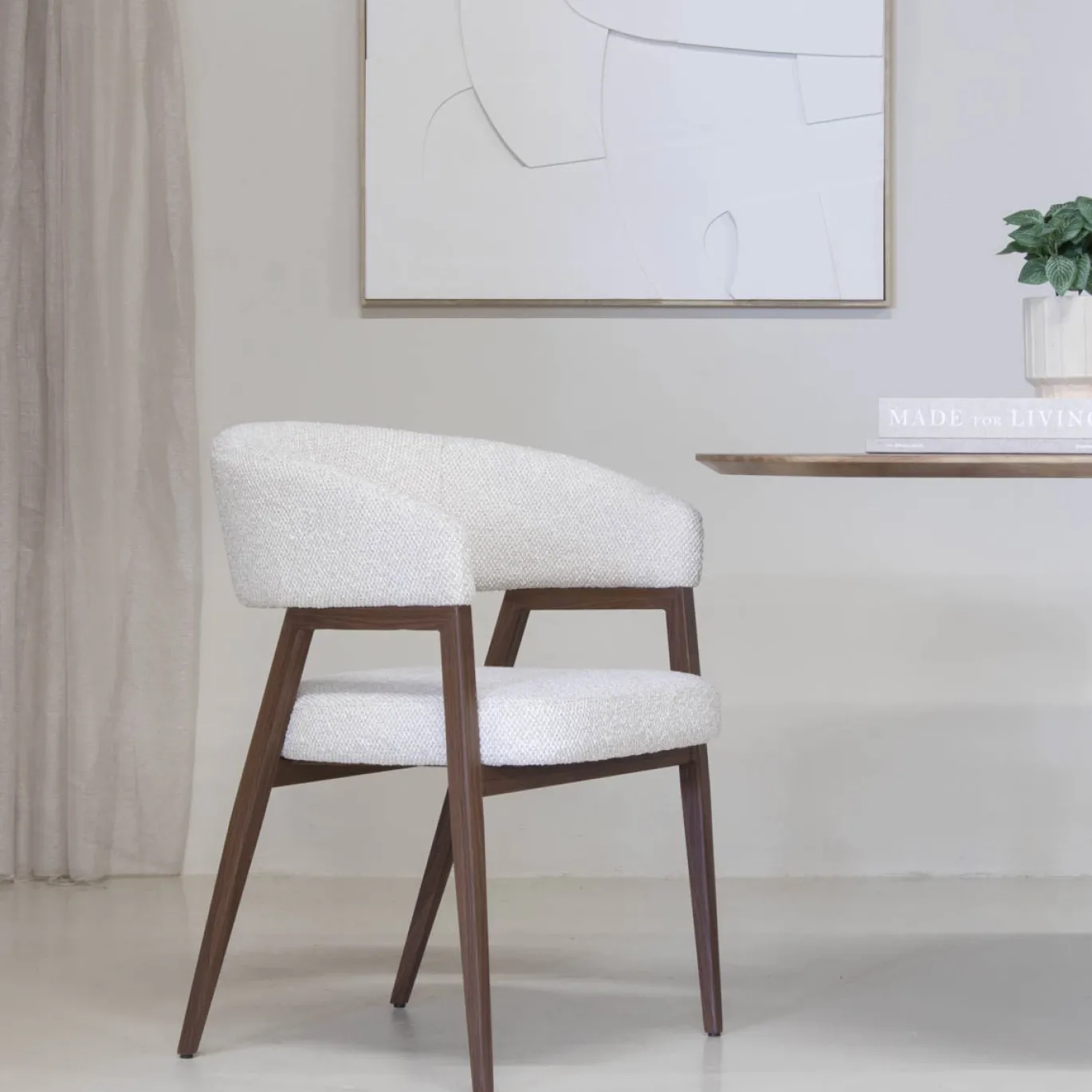 DÉJA Eetkamerstoel Fureso Beige/Walnoot