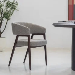 DÉJA Eetkamerstoel Fureso Taupe/Walnoot