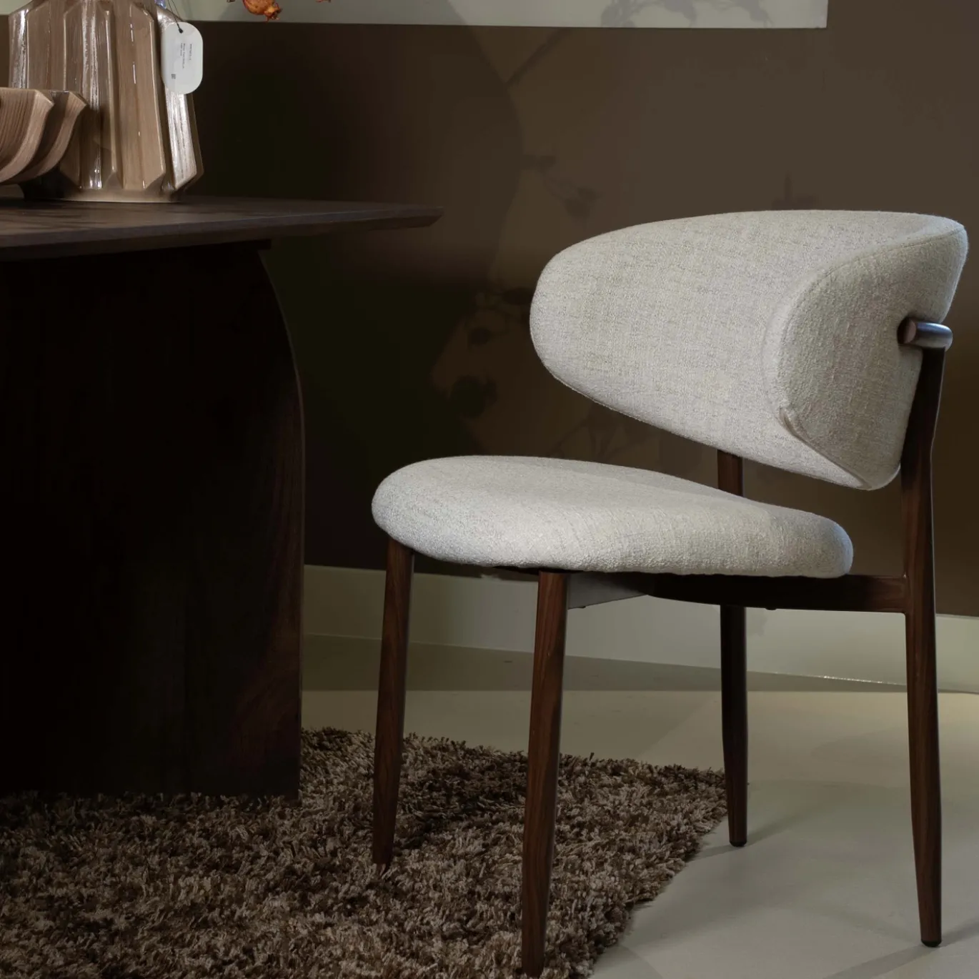 DÉJA Eetkamerstoel Jessie Beige/Walnoot