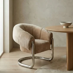 DÉJA Eetkamerstoel Leka Beige/Chrome