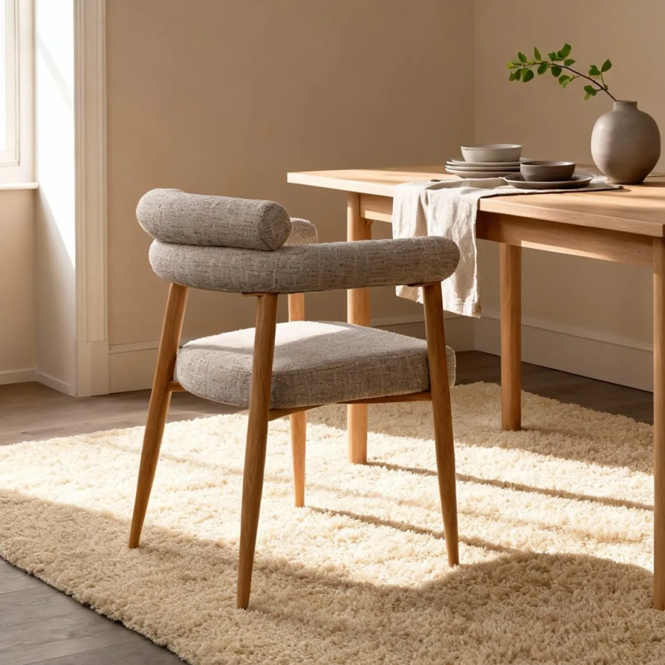 DÉJA Eetkamerstoel Lidingö Beige/Naturel