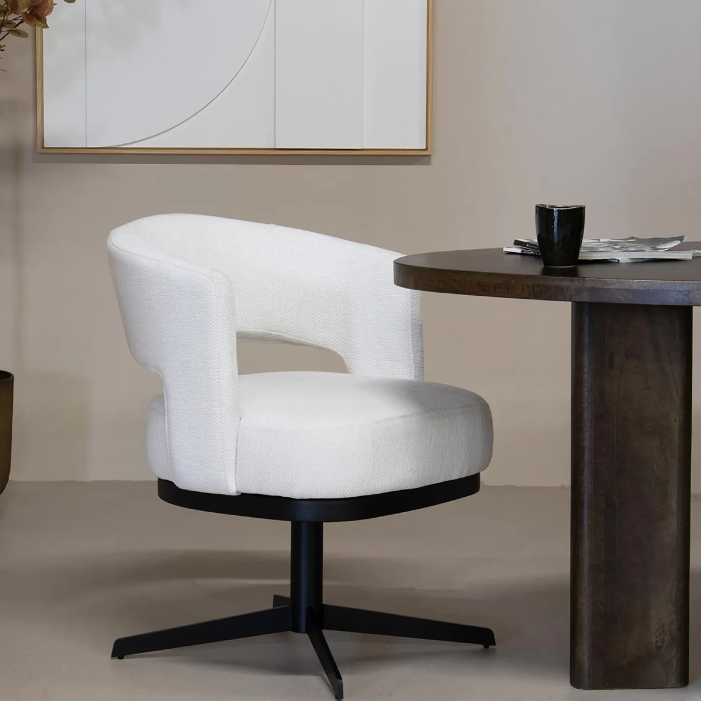 DÉJA Eetkamerstoel Louis Beige Draaibaar