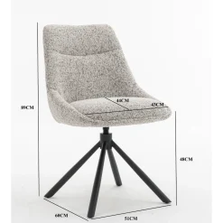 DÉJA Eetkamerstoel Malou Beige/Zwart Draaibaar