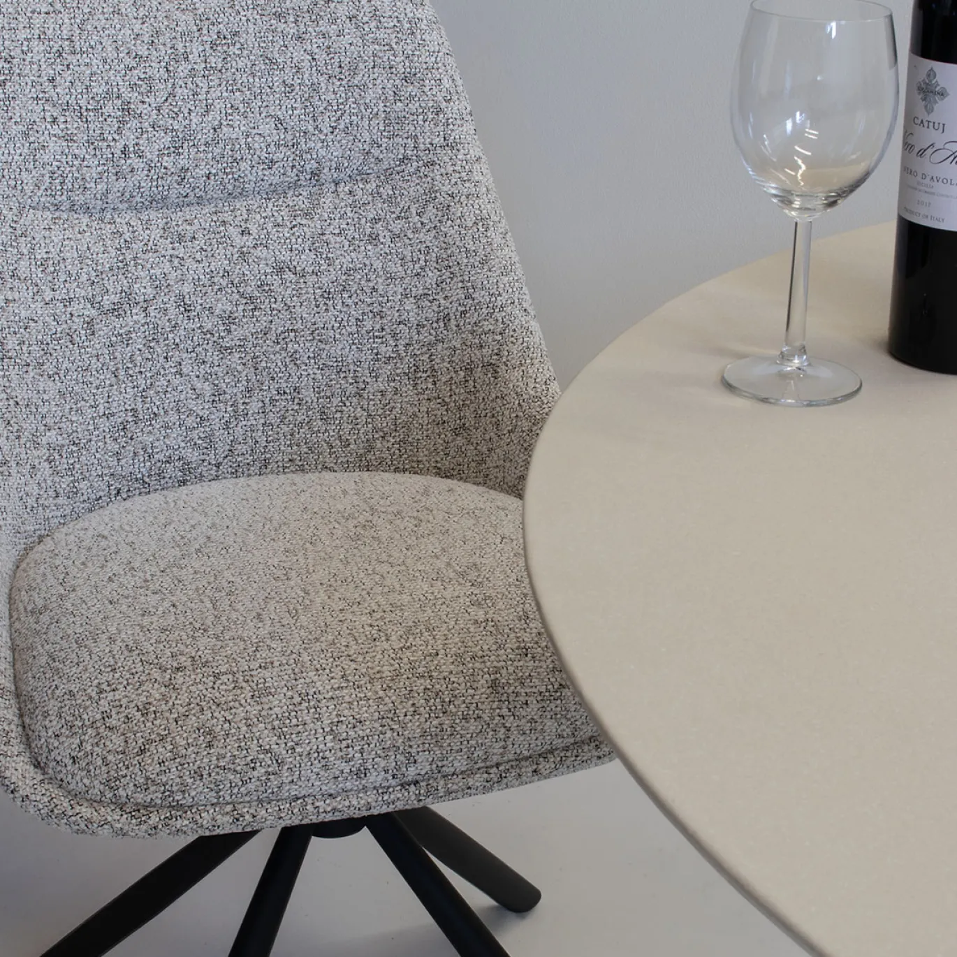 DÉJA Eetkamerstoel Malou Beige/Zwart Draaibaar