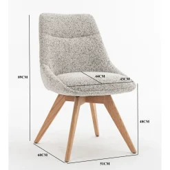 DÉJA Eetkamerstoel Malou Beige/Naturel Draaibaar