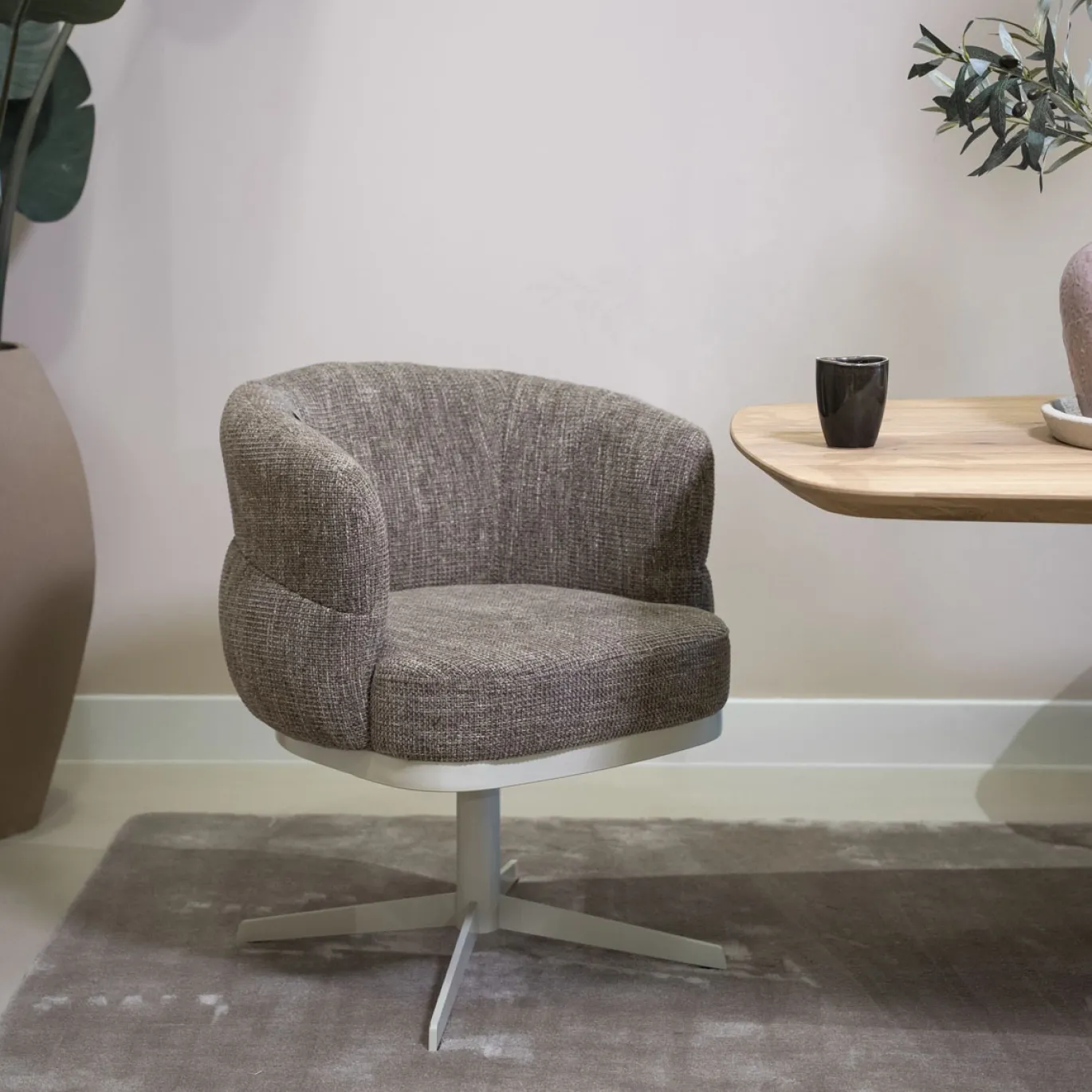 DÉJA Eetkamerstoel Maribel Taupe/Beige Draaibaar