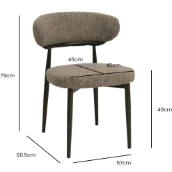 DÉJA Eetkamerstoel Milan Beige/Walnoot