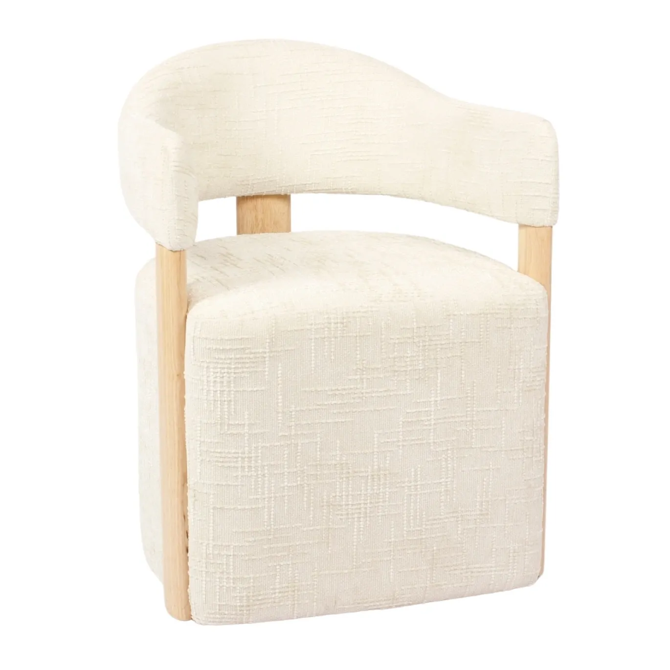 DÉJA Eetkamerstoel Niva Beige/Naturel met Wielen