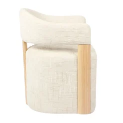 DÉJA Eetkamerstoel Niva Beige/Naturel met Wielen