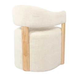 DÉJA Eetkamerstoel Niva Beige/Naturel met Wielen