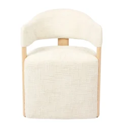 DÉJA Eetkamerstoel Niva Beige/Naturel met Wielen