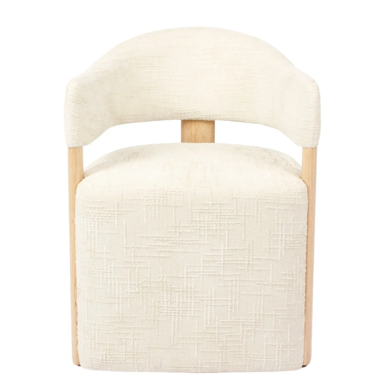 DÉJA Eetkamerstoel Niva Beige/Naturel met Wielen
